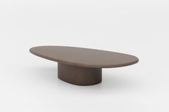 Cacao Brown Modern Organic Plaster Coffee Table "Lapi" by Atelier BB, 160x80cm