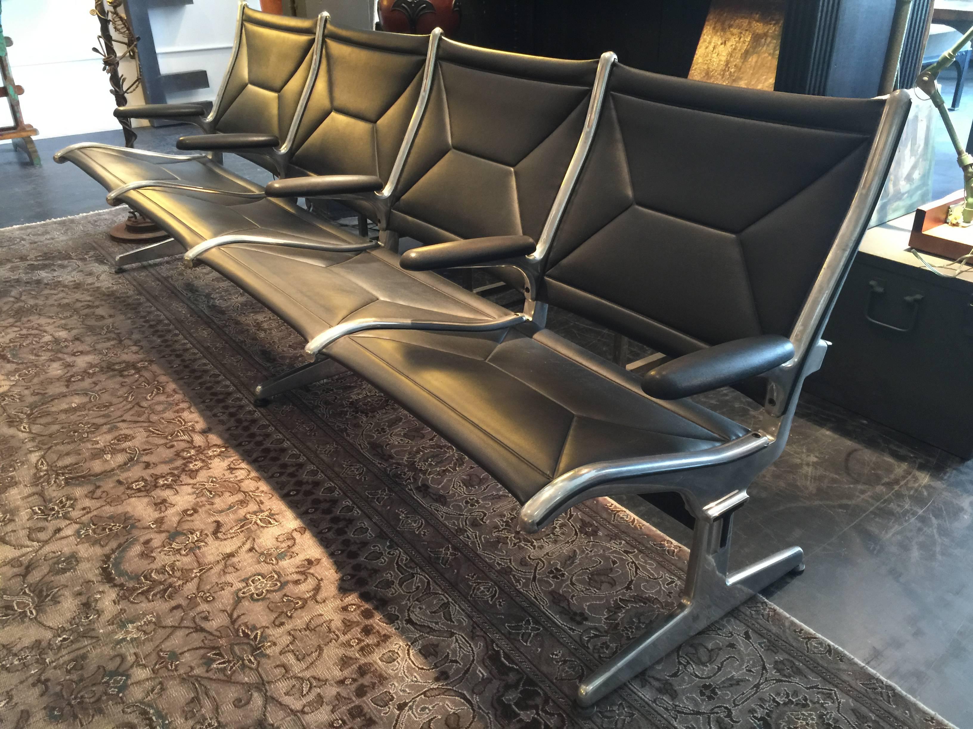 This is the Classic bench designed by Herman Miller that adorns a good number of airports across America. We have 3 available.....all of which are in very good shape.