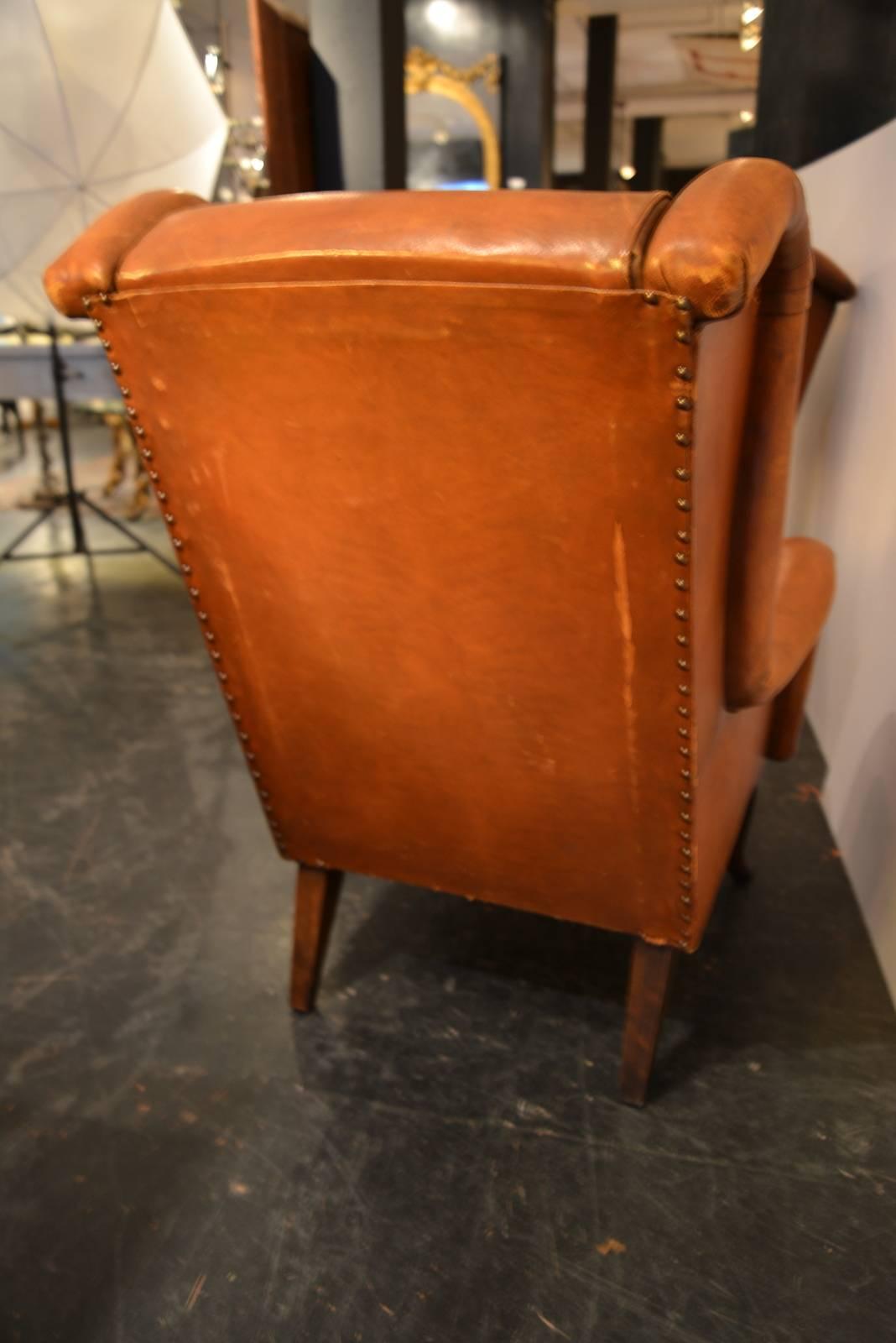 Leather French Club Chairs 1