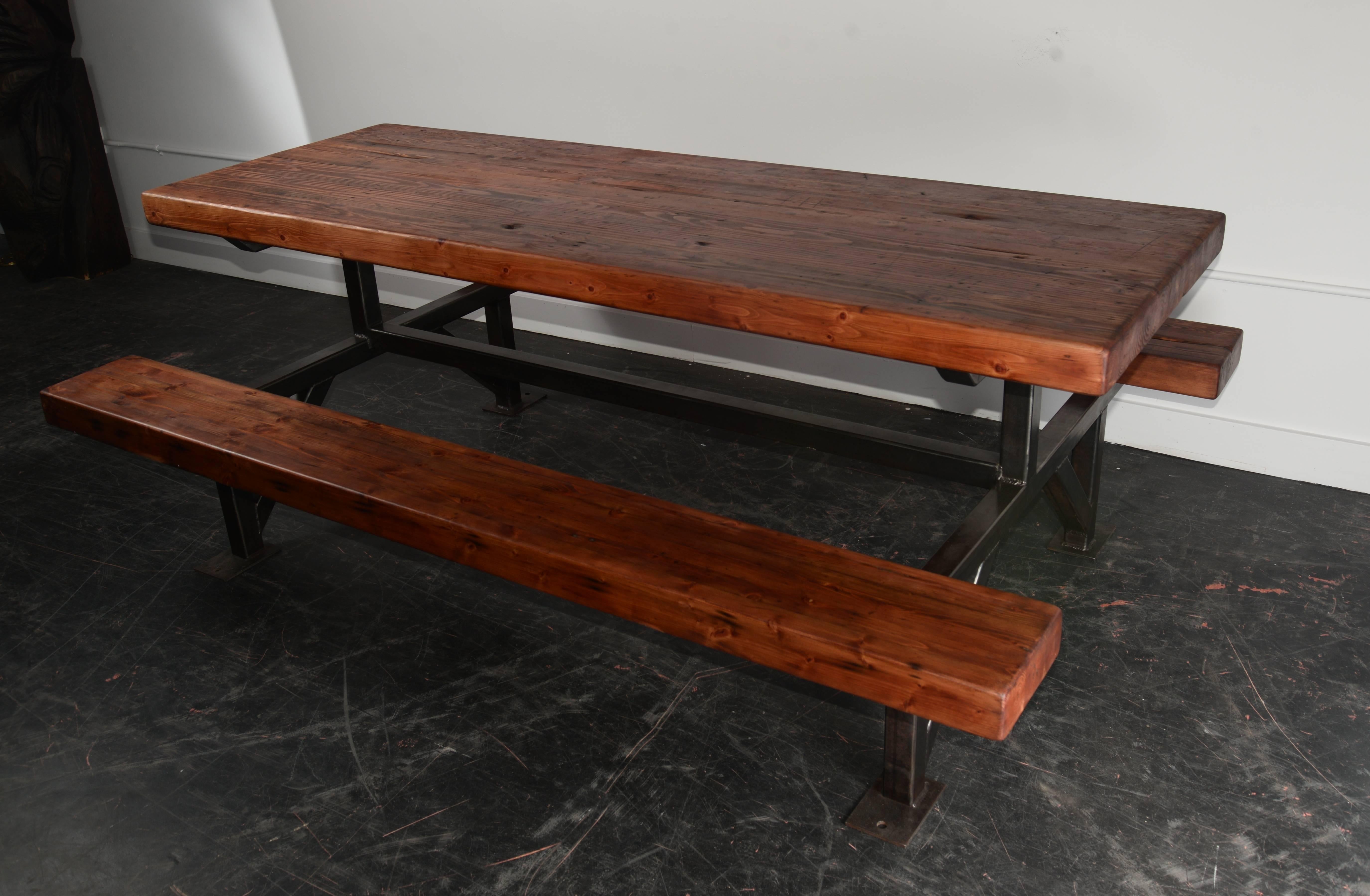 This homemade picnic style table was made in the early 1930s for a break room in an Oregon mill.