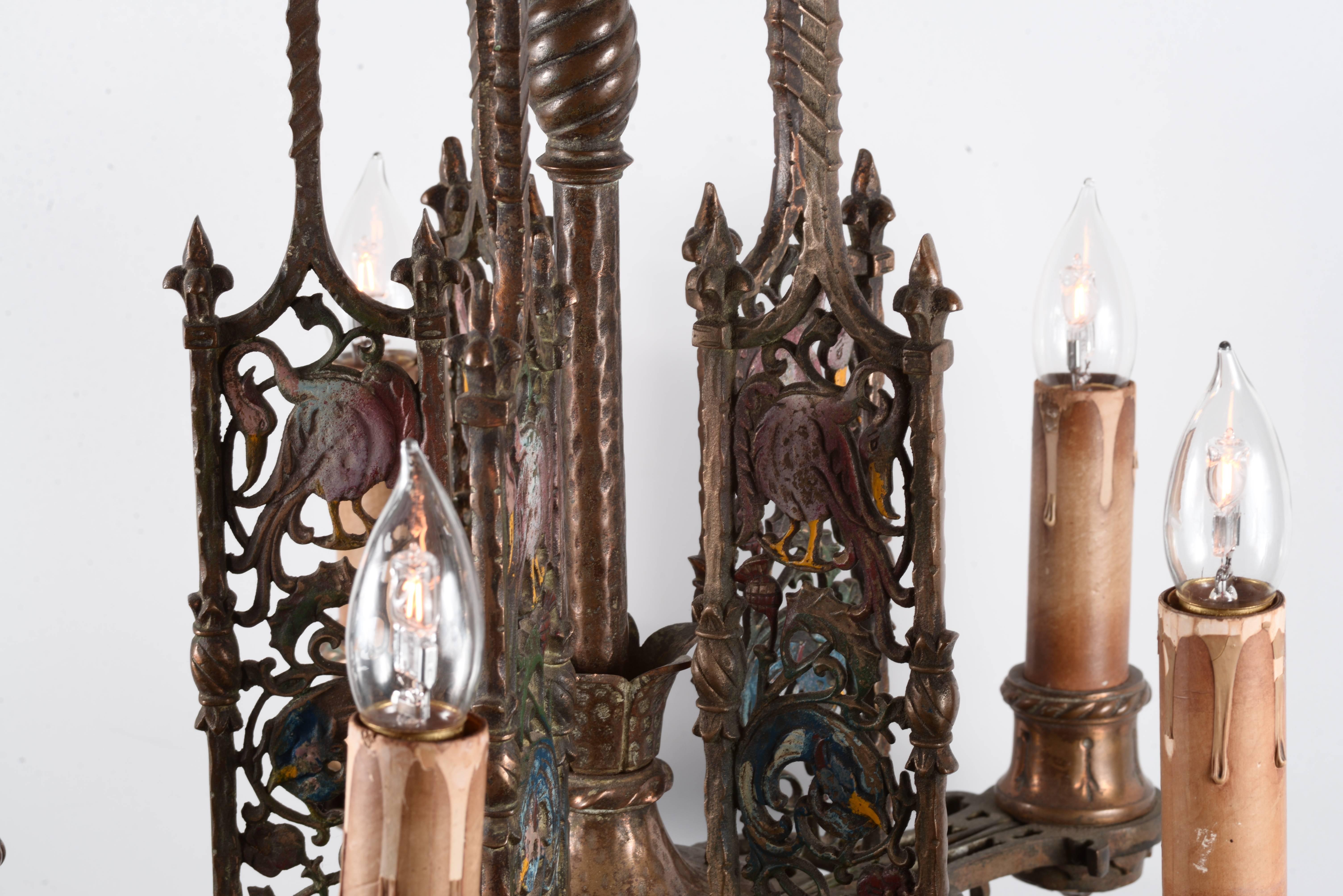 Bronze Menagerie Chandelier For Sale