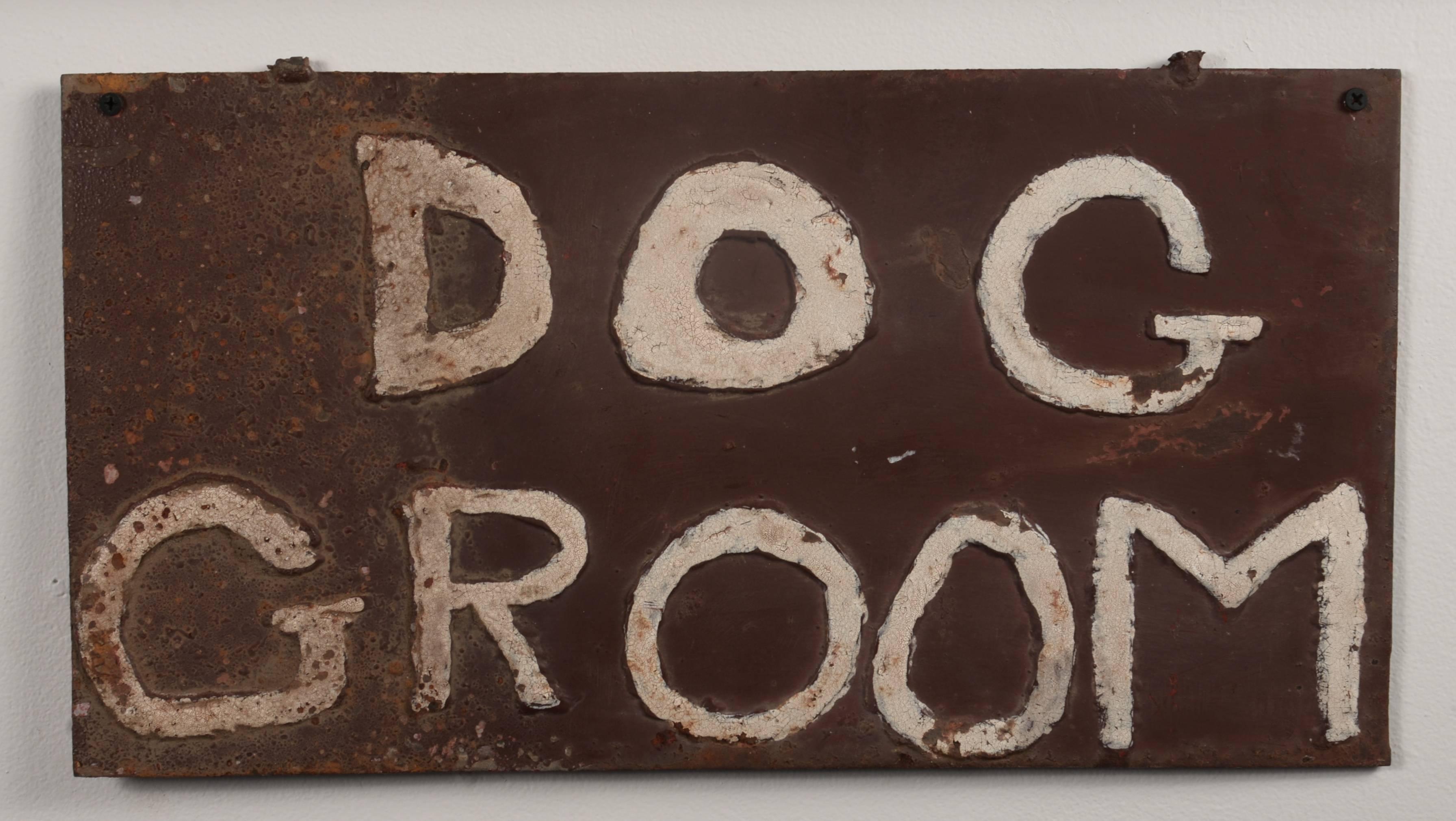 Steel Dog Grooming Sign In Good Condition In Seattle, WA