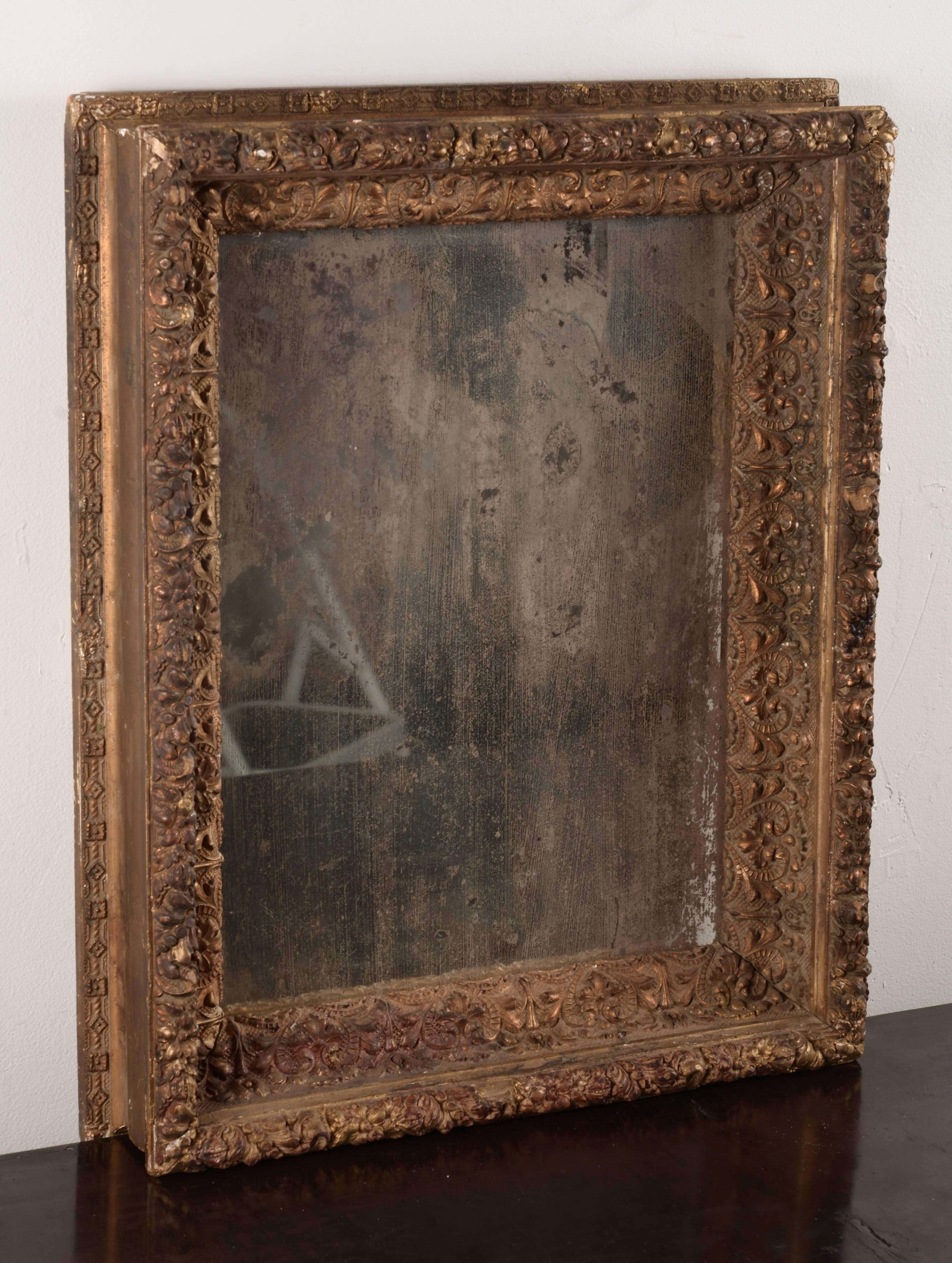 Ornate Small Mirror In Distressed Condition In Seattle, WA
