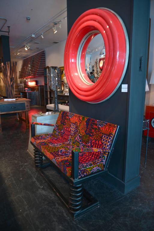 Vintage Folk Art Spring Bench at 1stDibs