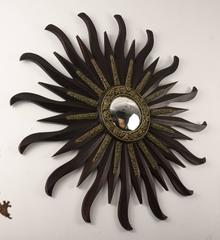 Midcentury Convex Starburst Mirror
