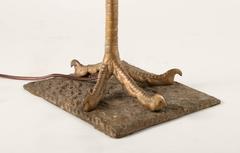 Cast Brass Victorian Ostrich Leg Table Lamp