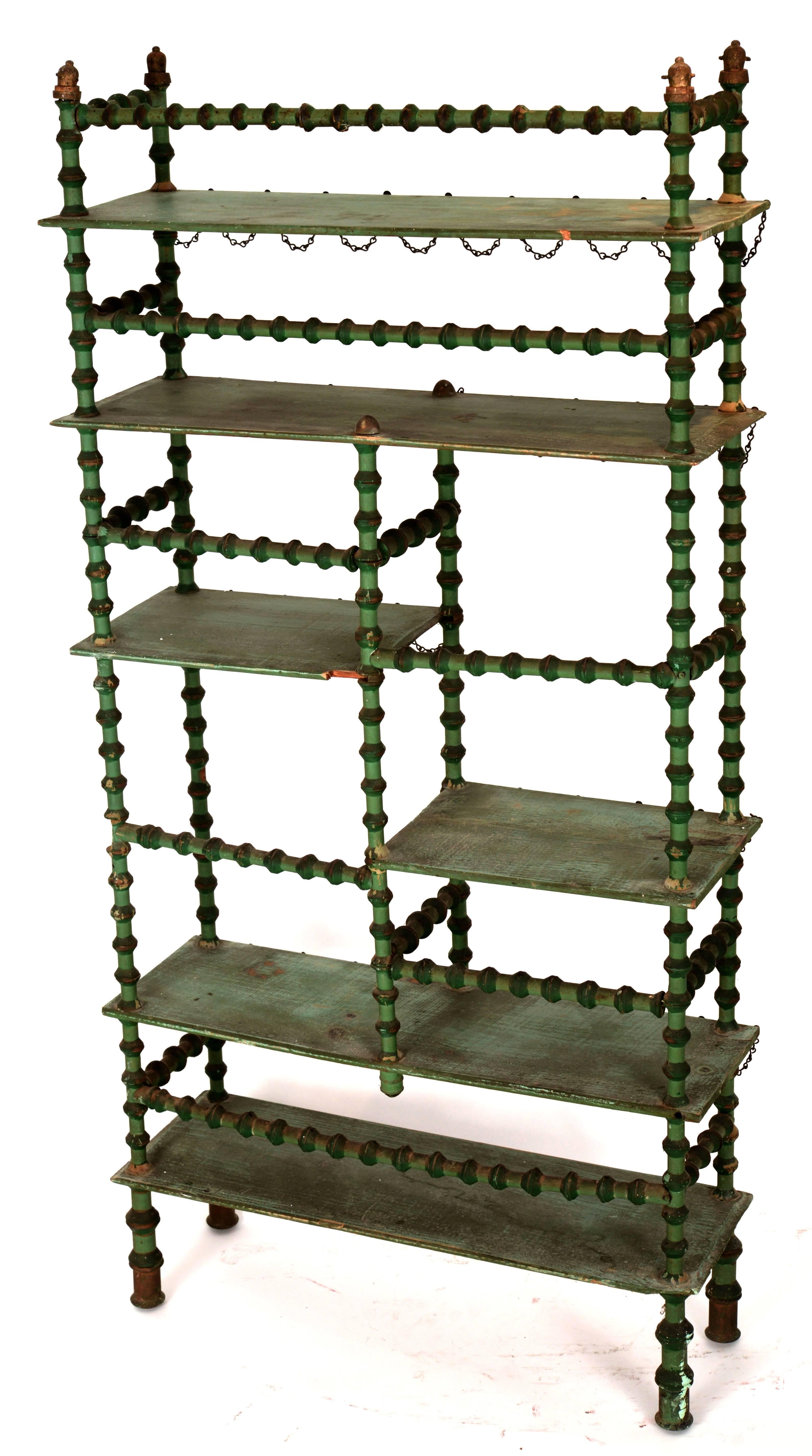 Ornate Spool Shelving Unit In Good Condition For Sale In Seattle, WA
