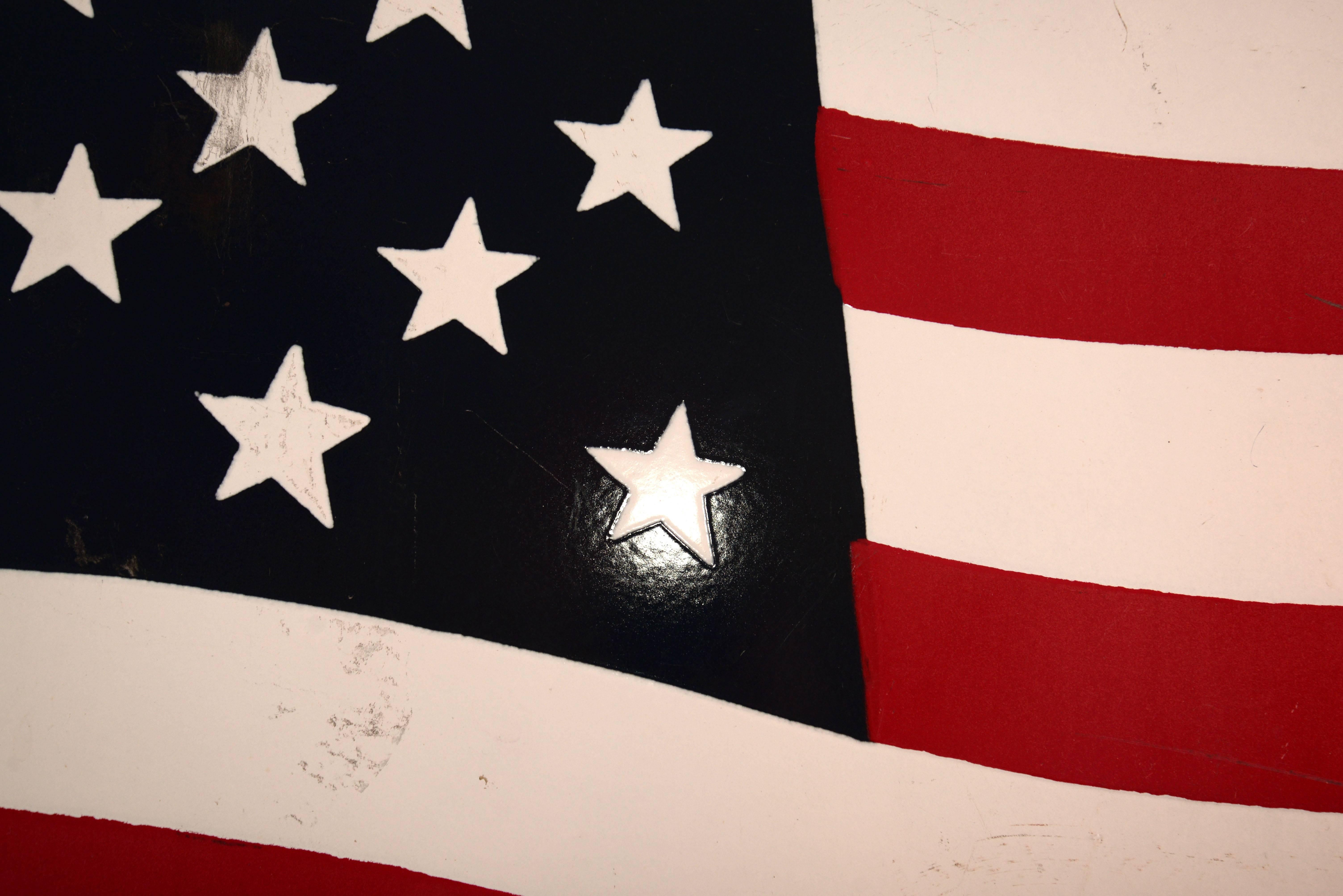 20th Century Huge Enamel American Flag For Sale