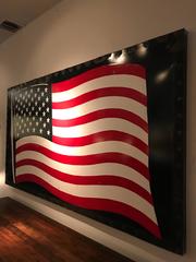 Huge Enamel American Flag