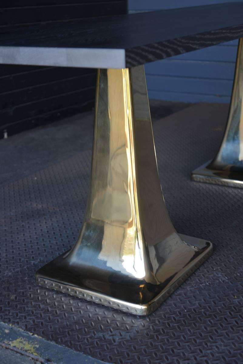 Solid Cast Bronze Pedestal Table Base For Sale 3