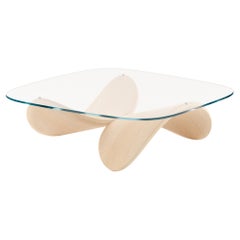 Sandro Lopez's Sculptural Coffee Table in Bent Solid Wood, Natural Ash, Italy