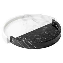 Italienisches Marmortablett in Schwarz und Weiß, minimalistisches, modernes Design von Sandro Lopez