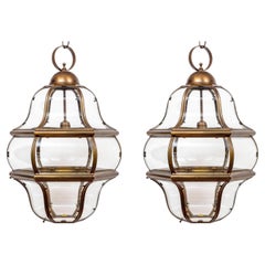 Set di lanterne italiane in ottone in stile veneziano del XX secolo, certificate UL