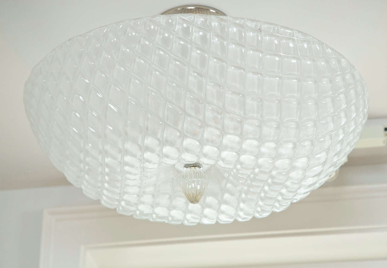 Shimmery Italian Textured Semi Flush Ceiling Light in vendita 2