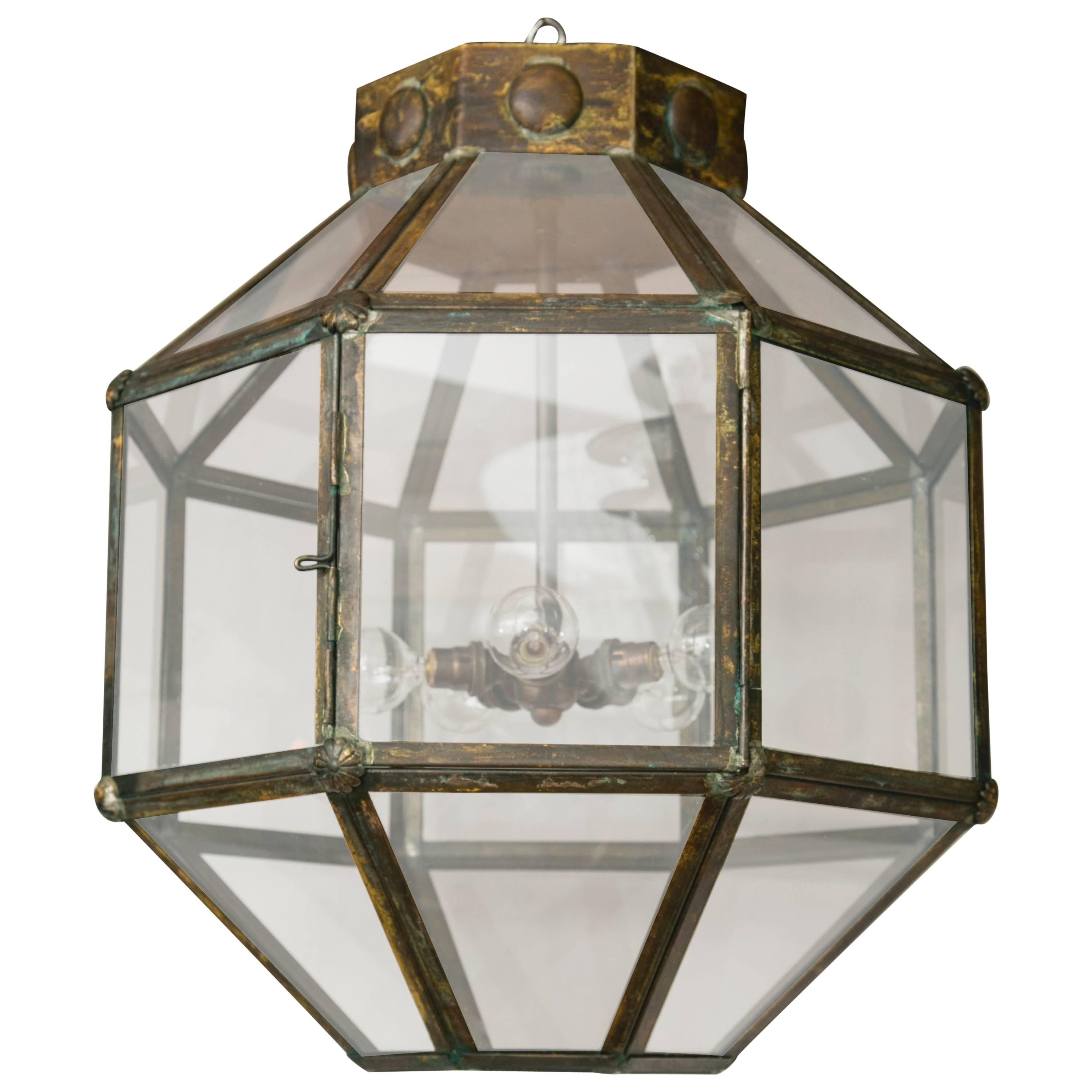 Italian Antiqued Brass Lantern or Multiples Available