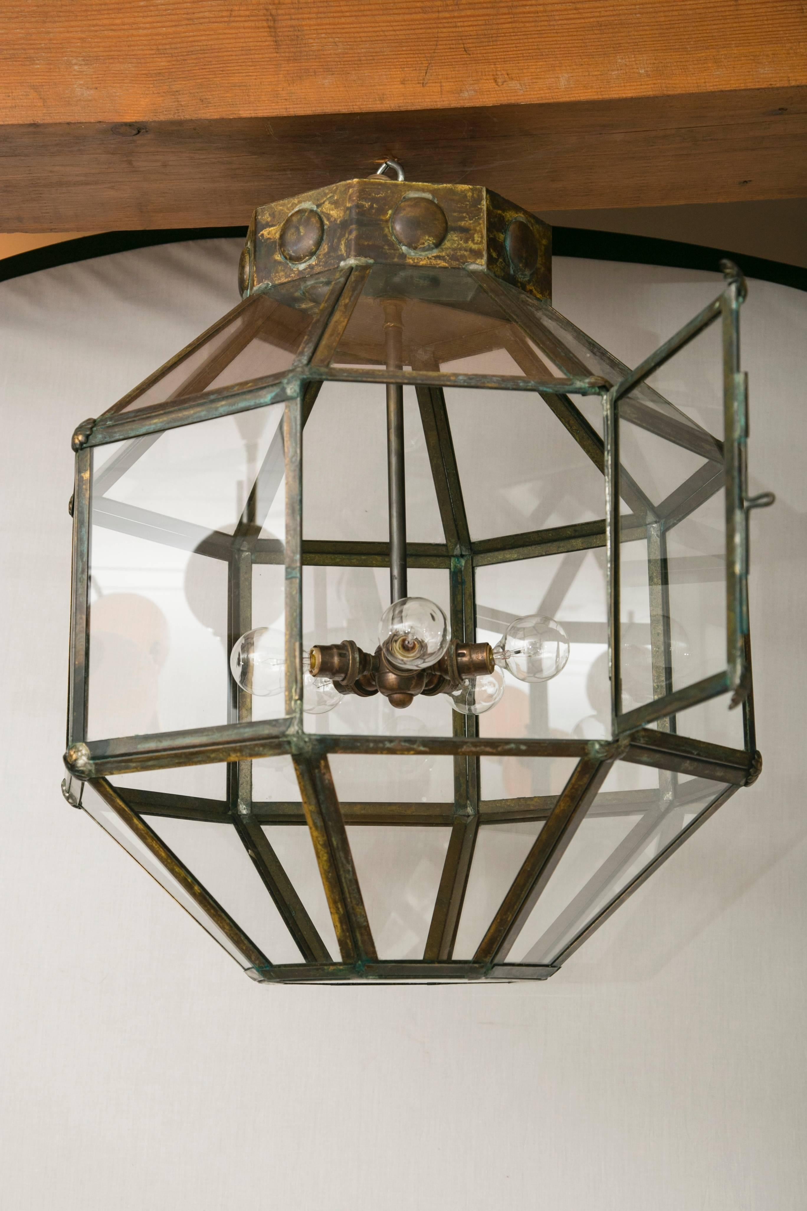 Italian Antiqued Brass Lantern or Multiples Available 1
