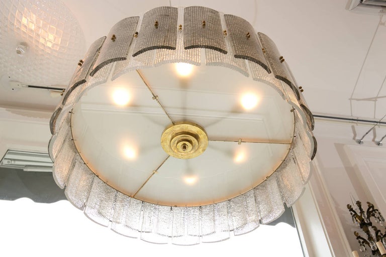 Large Drum Chandelier in Grey at 1stDibs