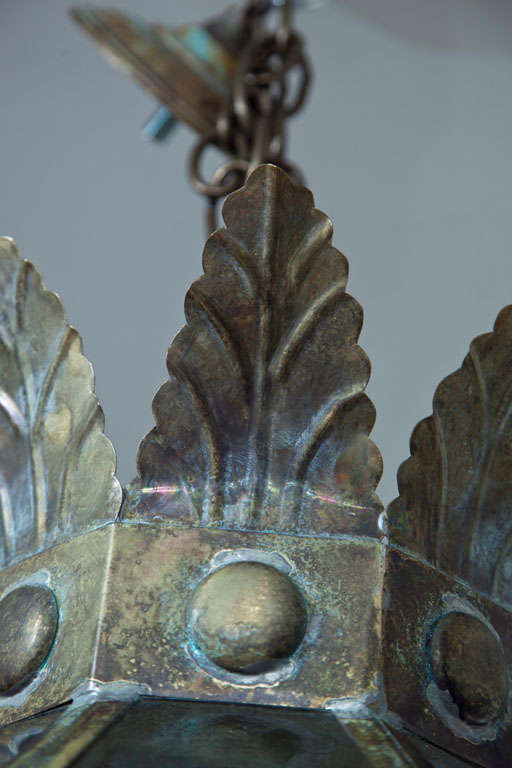 Contemporary Italian Brass Acanthus Lantern