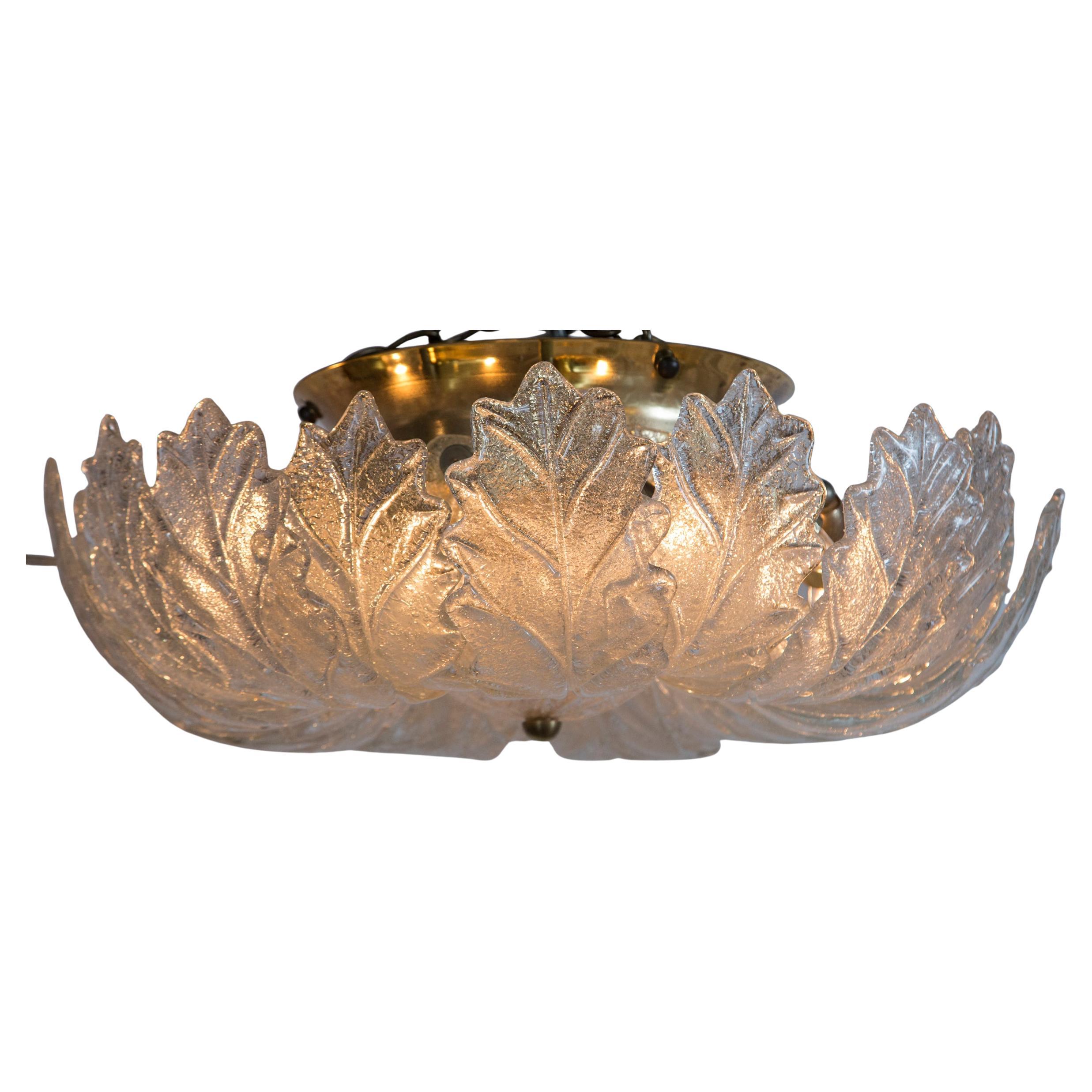 20th Century Mid Century Italian Curling Leaf Ceiling Fixture For Sale