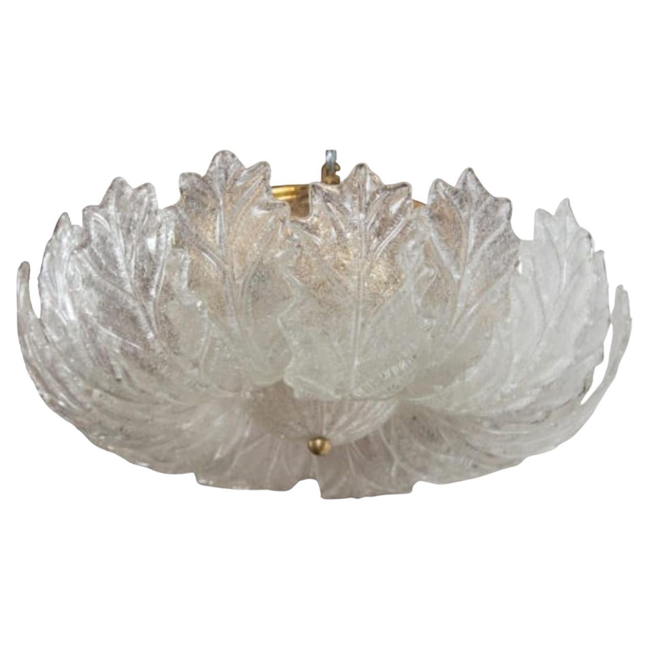Mid Century Italian Curling Leaf Ceiling Fixture For Sale