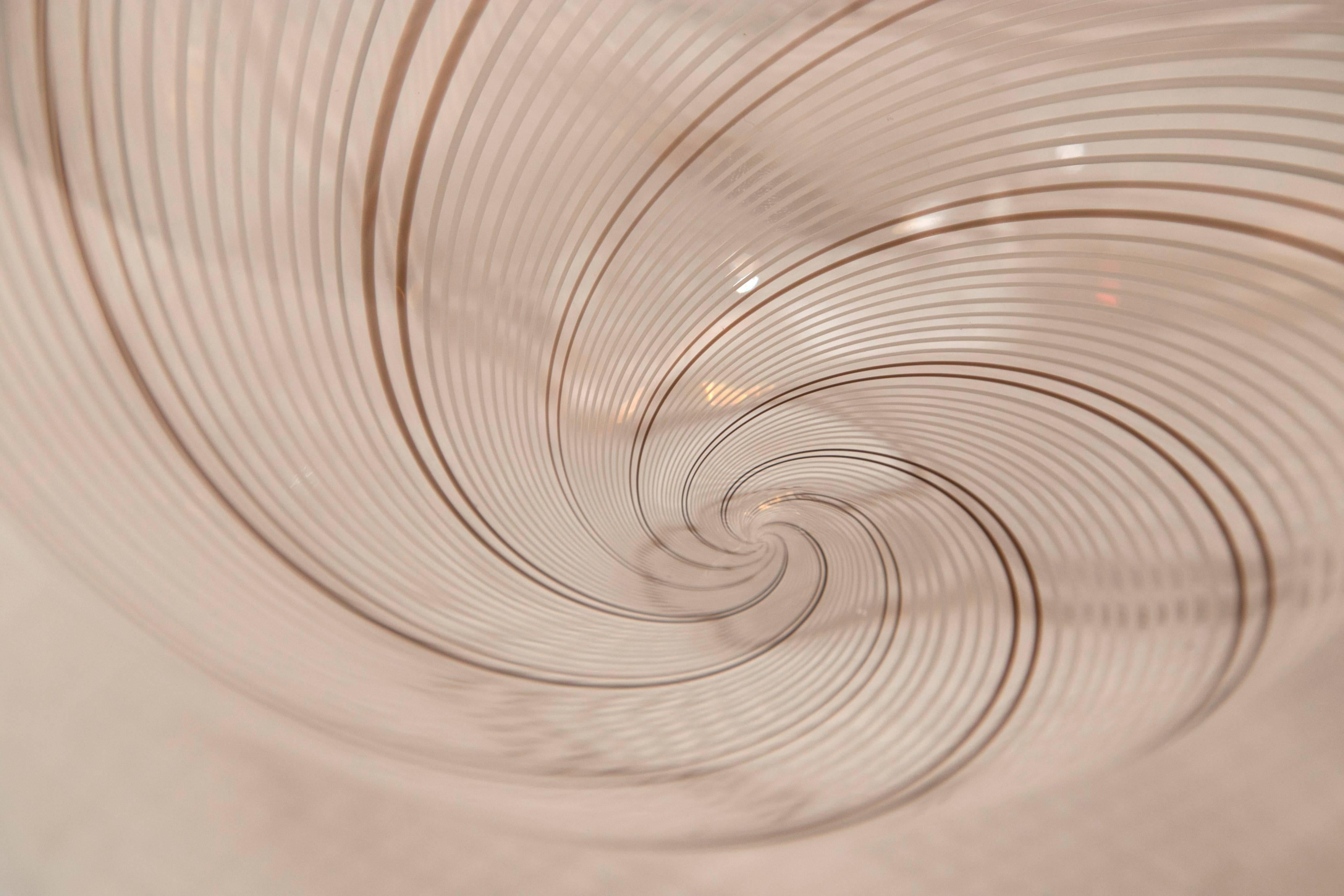 Murano Blown Swirl Globe Ceiling Fixture  1