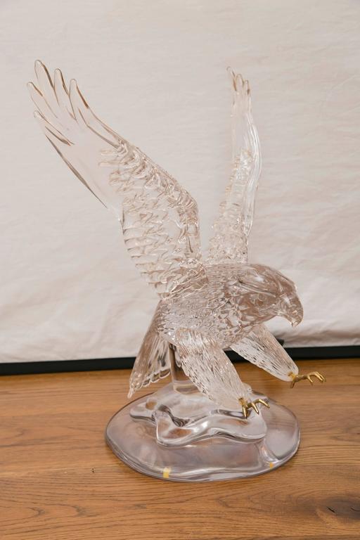 Large Vintage Glass Blown American Bald Eagle Sculpture by Pino