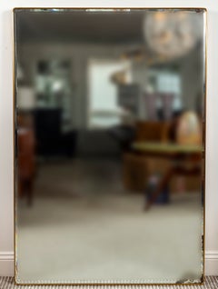 Monumental Sized Italian XX Century Modernist Brass Mirror