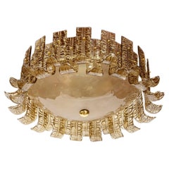 Modern Murano Glass Blown Taupe Glass Chandelier, Contemporary