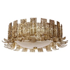 Modern Murano Glass Blown Taupe Glass Chandelier, Contemporary