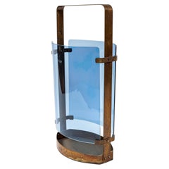Italian Mid Century Curved Glass Umbrella Stand By Max Ingrand For Fontana Arte