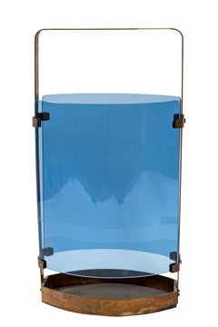 Italian Mid Century Curved Glass Umbrella Stand By Max Ingrand For Fontana Arte