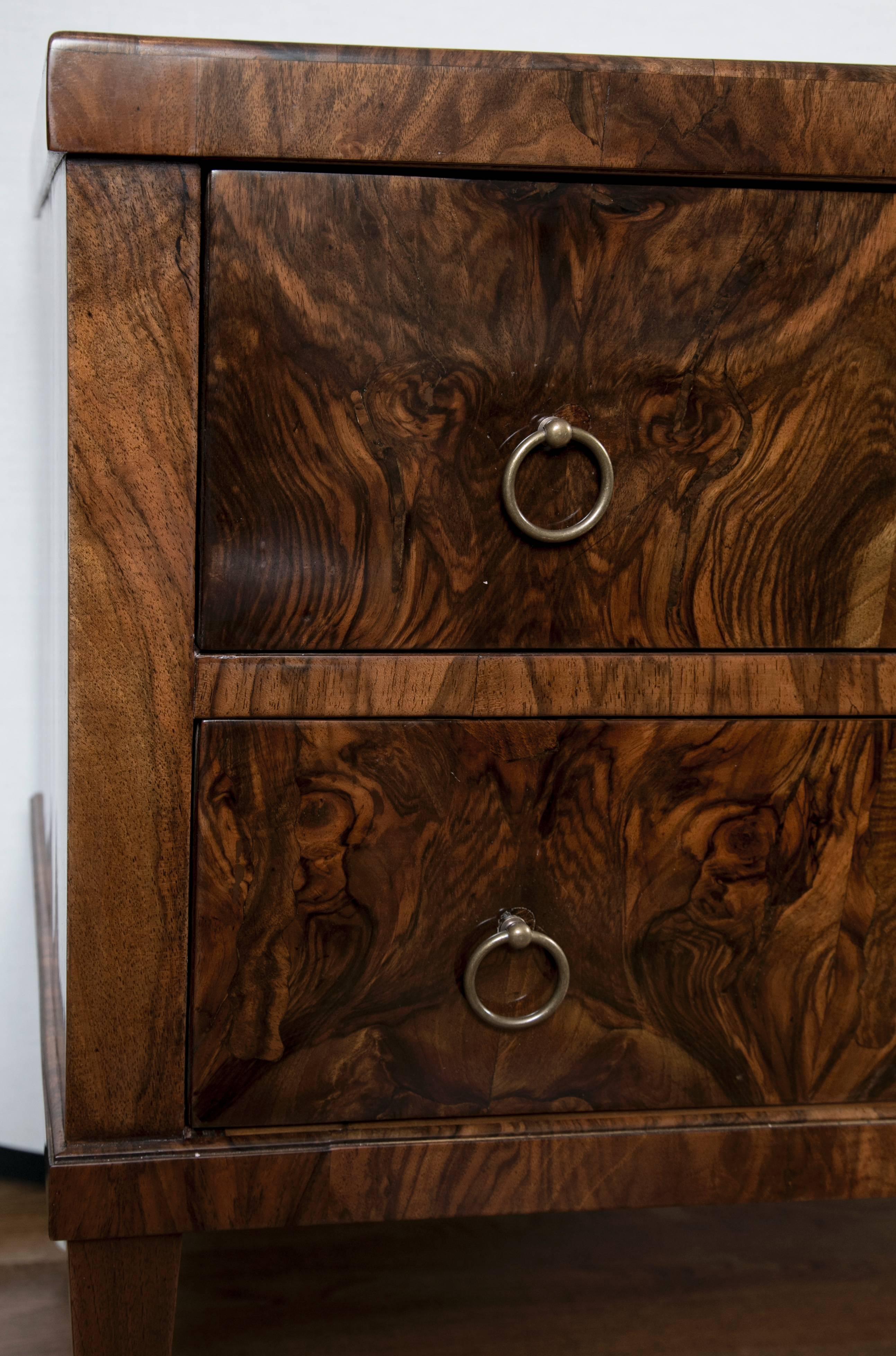 Large Pair Of Neoclassical Biedermeier Chests In Walnut  1