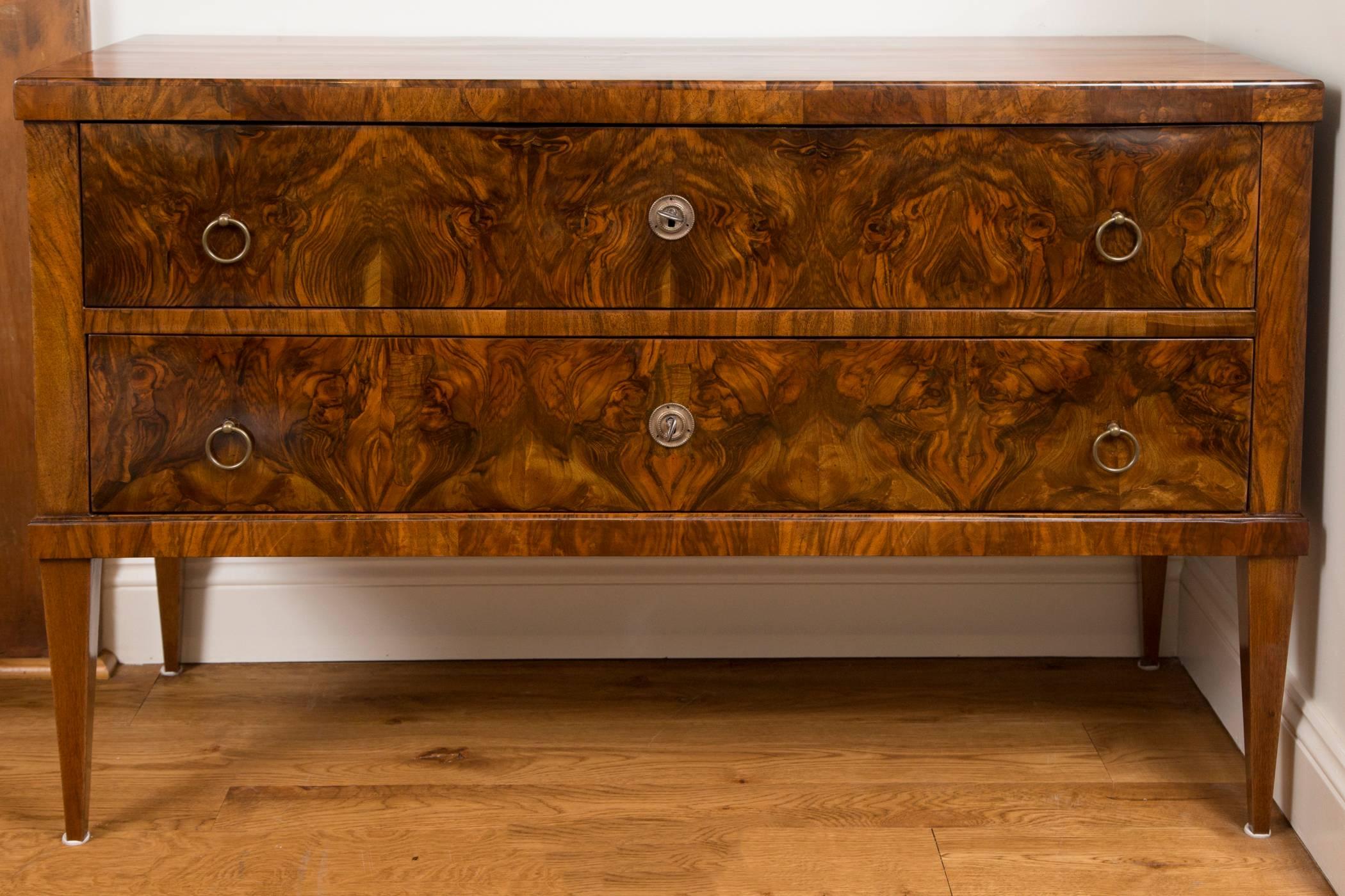 Large Pair Of Neoclassical Biedermeier Chests In Walnut  4