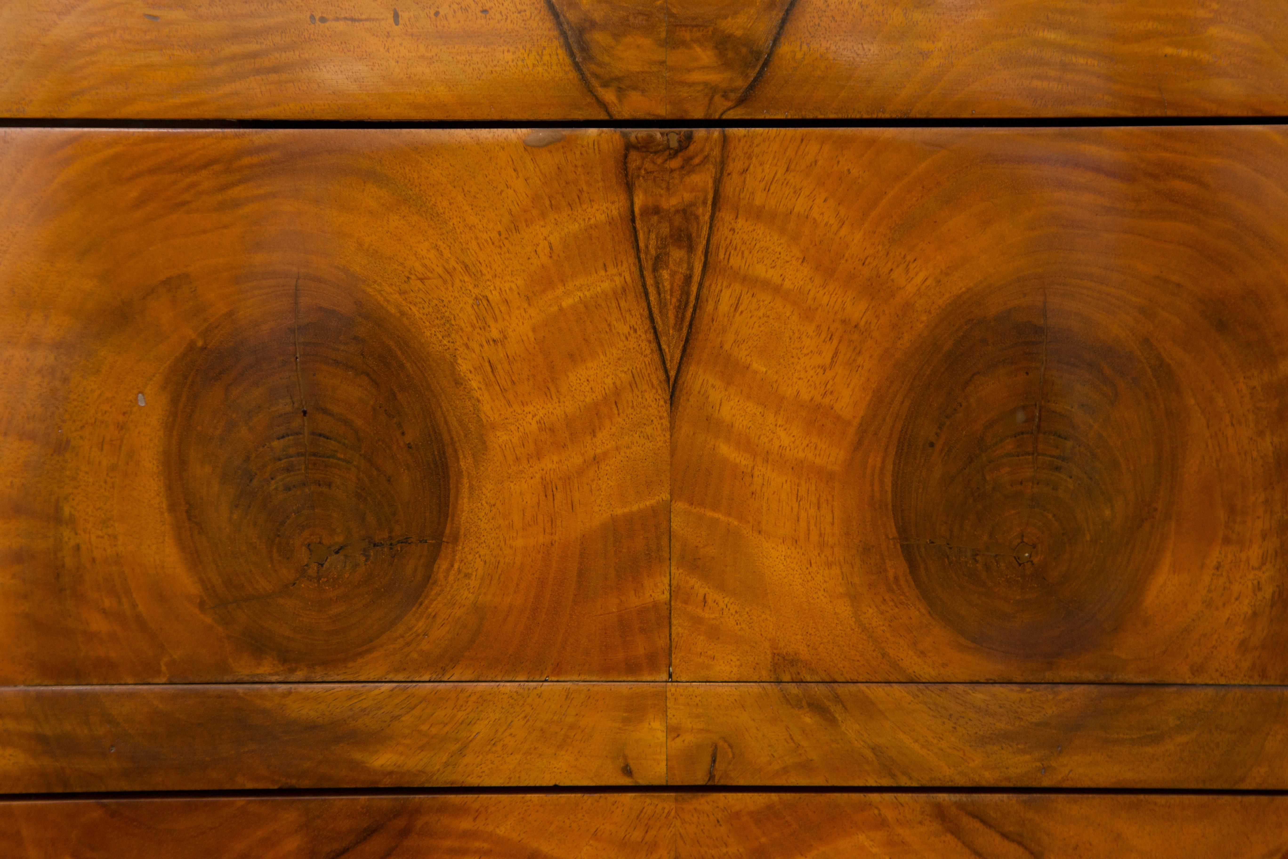 German Fine Biedermeier Walnut Chest