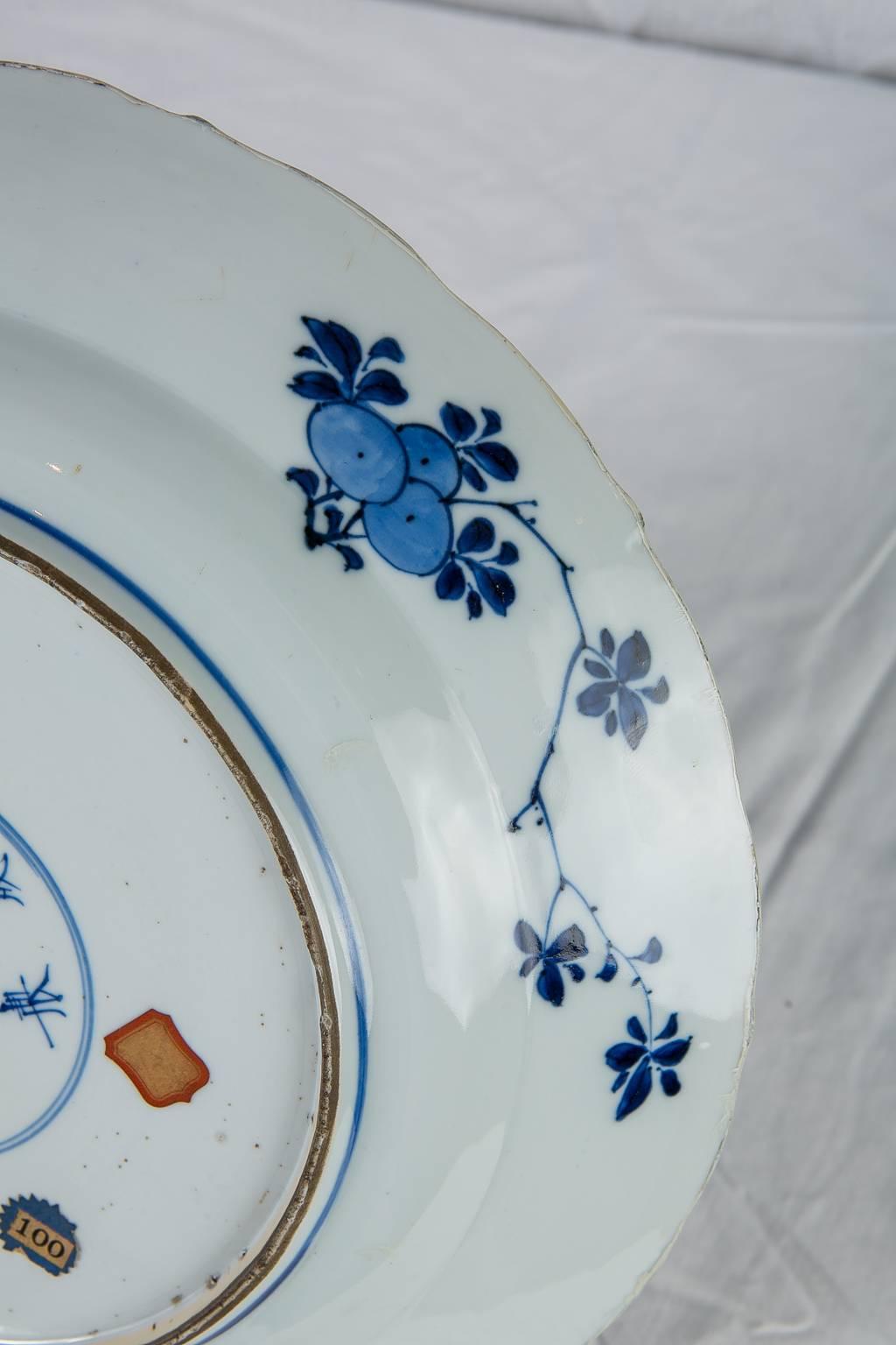 Qing Antique Chinese Blue and White Porcelain Charger