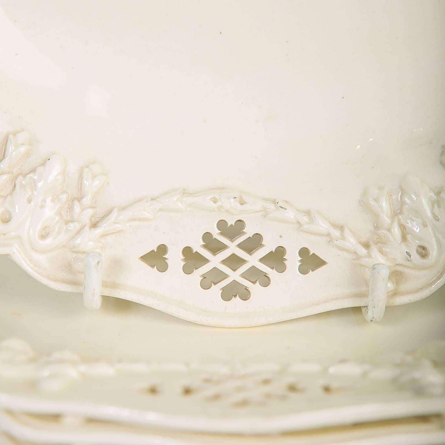 Neoclassical Pierced Creamware Dishes 18th Century, a Set of Six