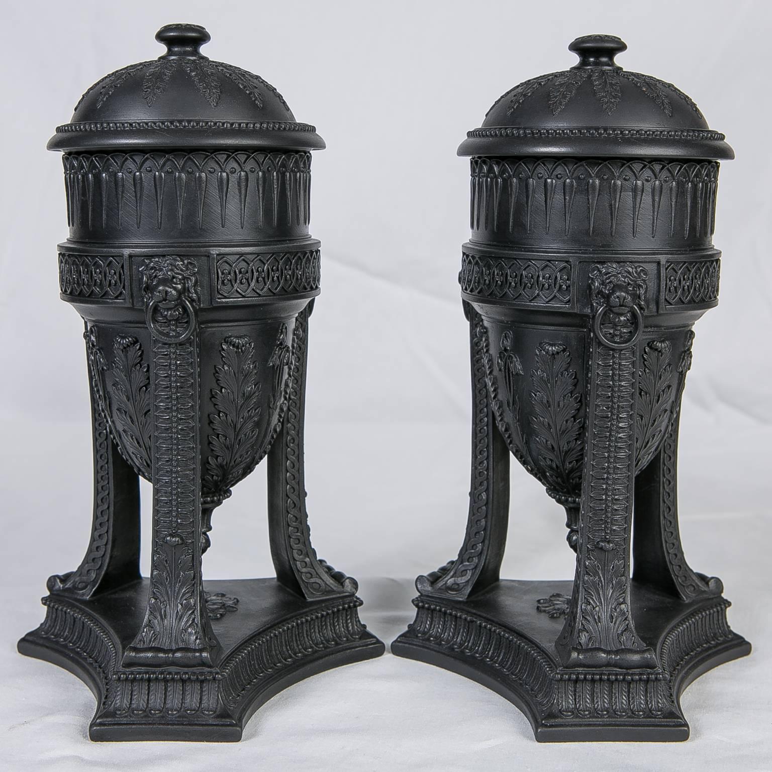 Great Britain (UK) Pair of Wedgwood Black Basalt Urns