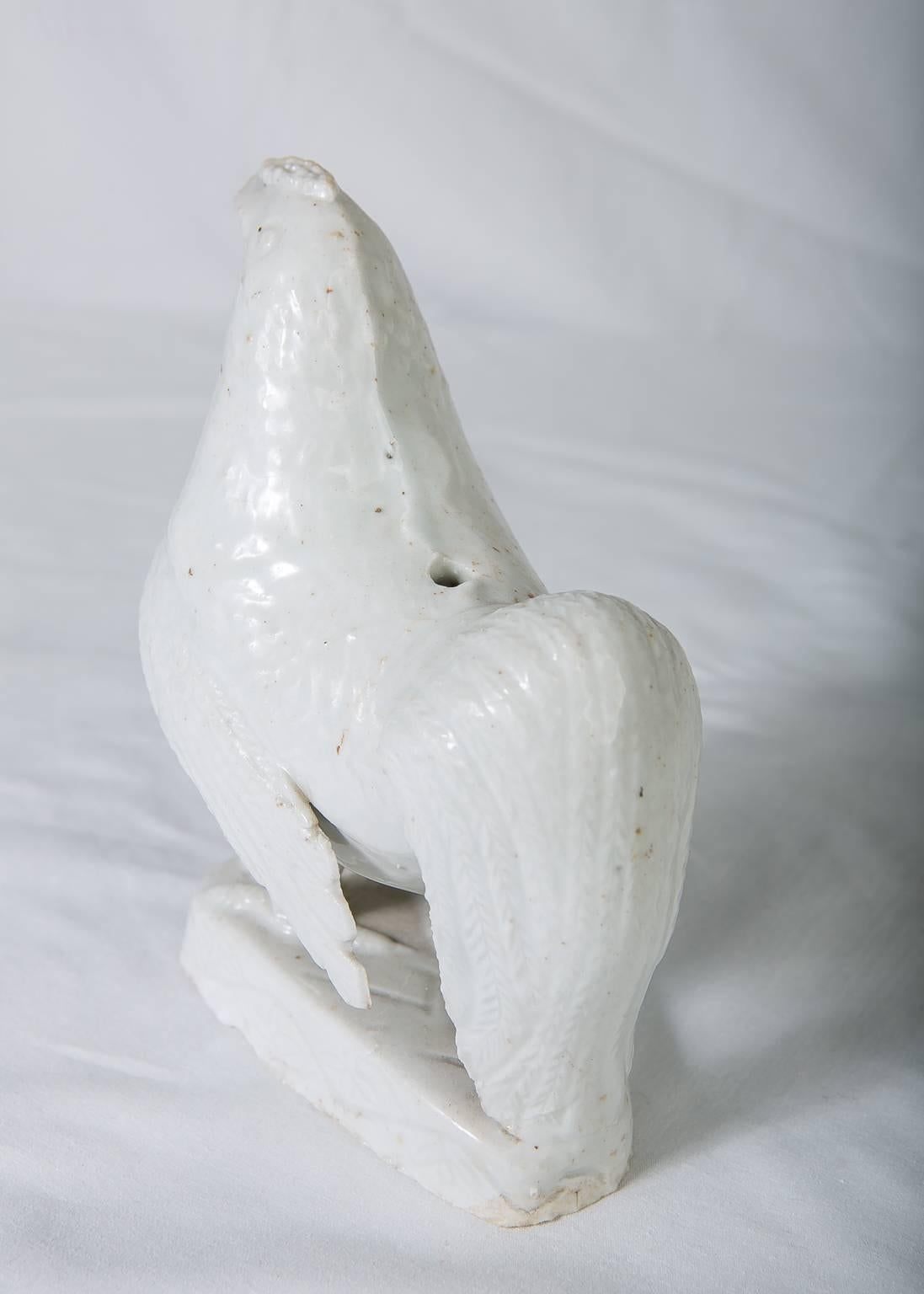 Porcelain Blanc de Chine Roosters Kangxi Period