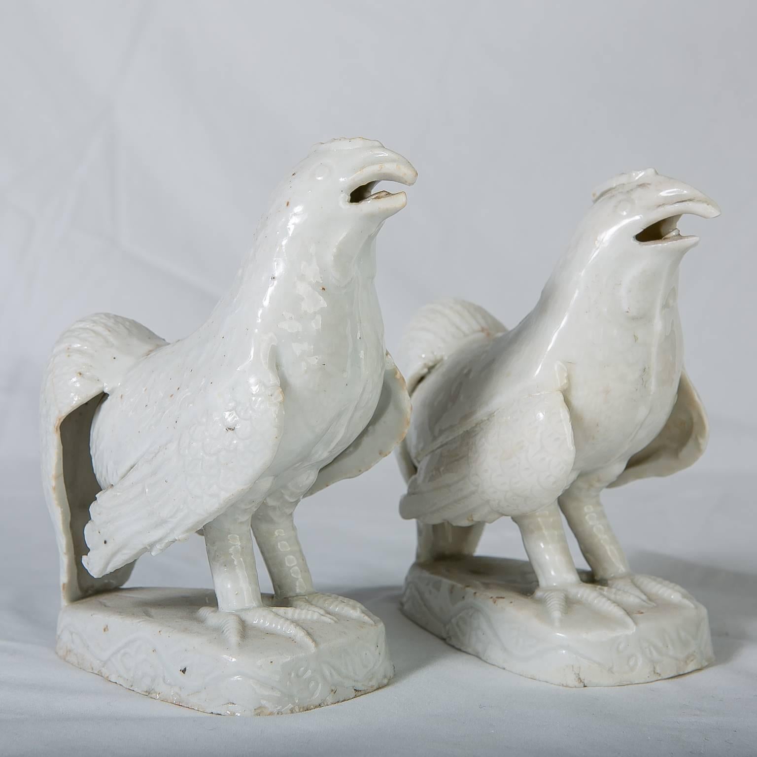 Chinese Blanc de Chine Roosters Kangxi Period