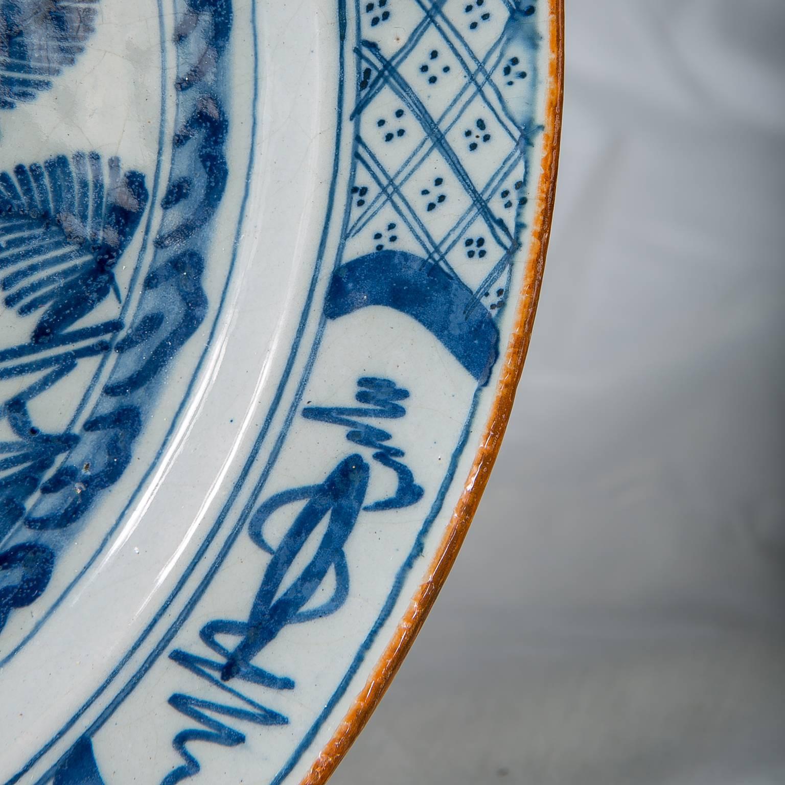 Pair Delft Blue and White Chargers In Excellent Condition In Katonah, NY