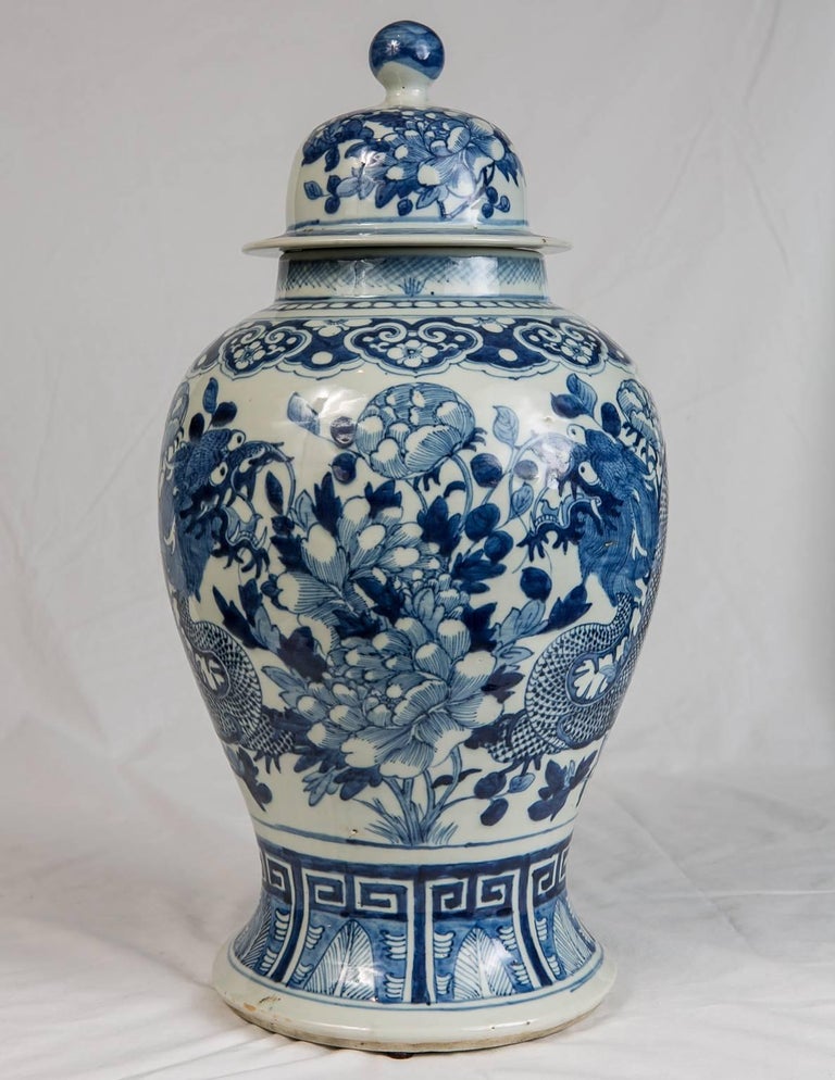 Blue and White Chinese Ginger Jar at 1stdibs