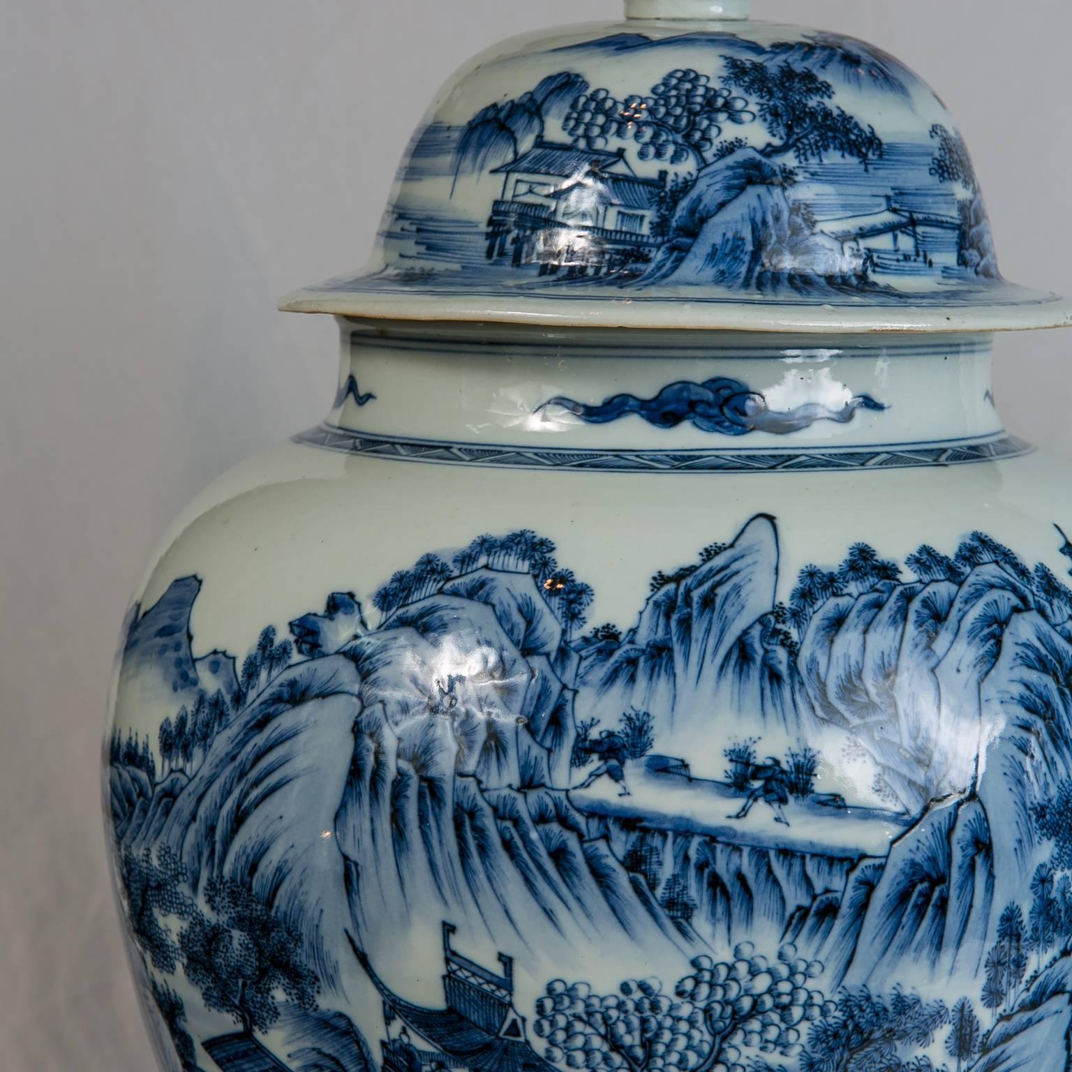 Qing Blue and White Porcelain Ginger Jars