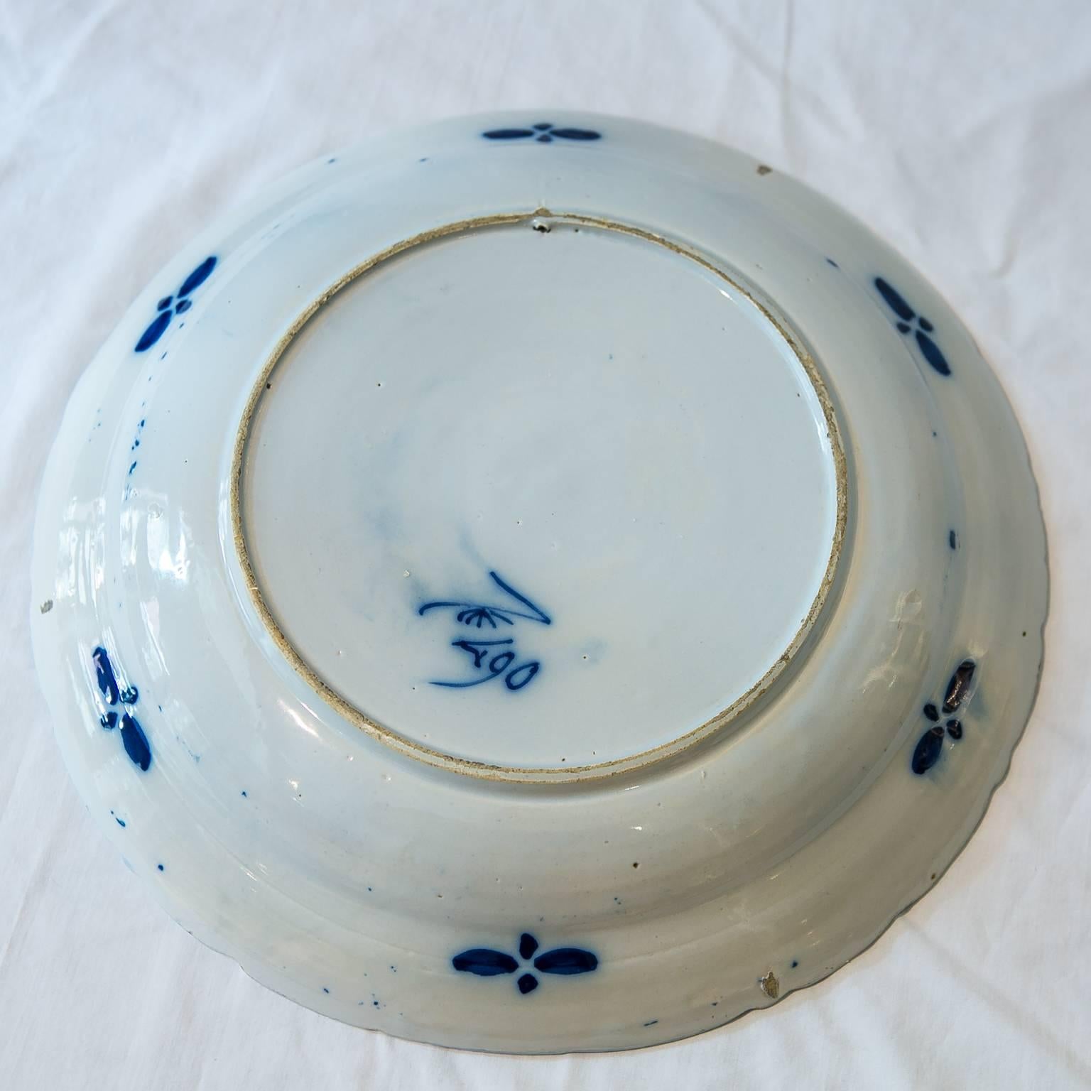 18th Century and Earlier Pair of Blue and White Delft Chargers