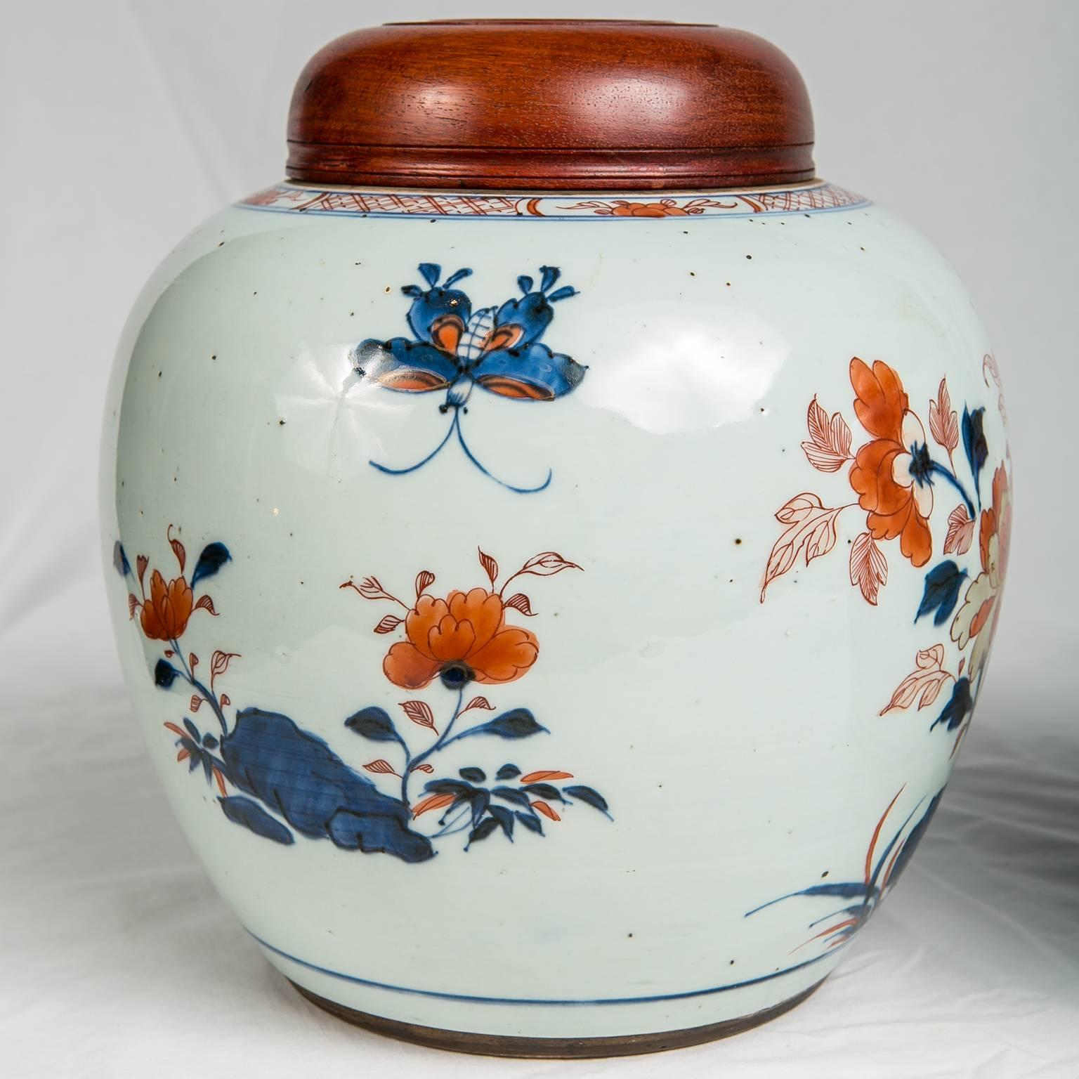 Hand-Painted Antique Imari Chinese Ginger Jars