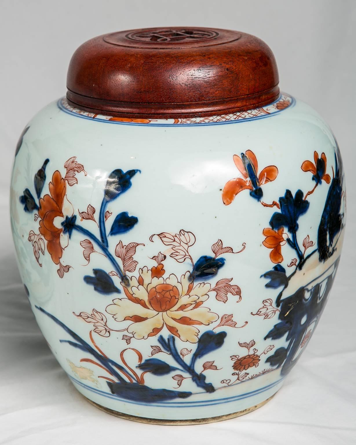 Stoneware Antique Imari Chinese Ginger Jars