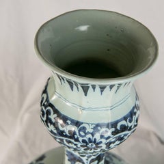 Large Pair Antique Delft Blue and White Vases Made circa 1700-1720