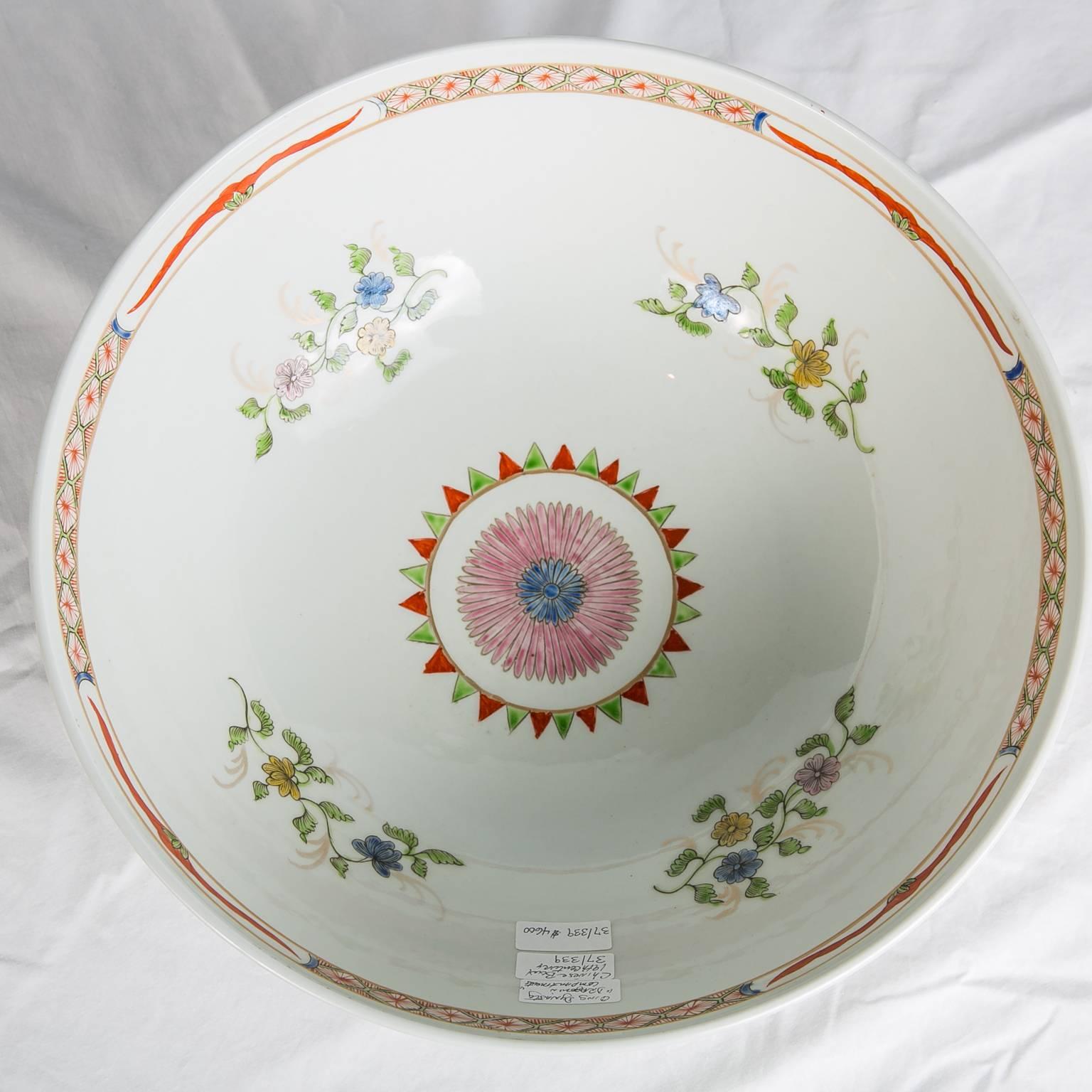 19th Century Bengal Tiger Porcelain Punch Bowl