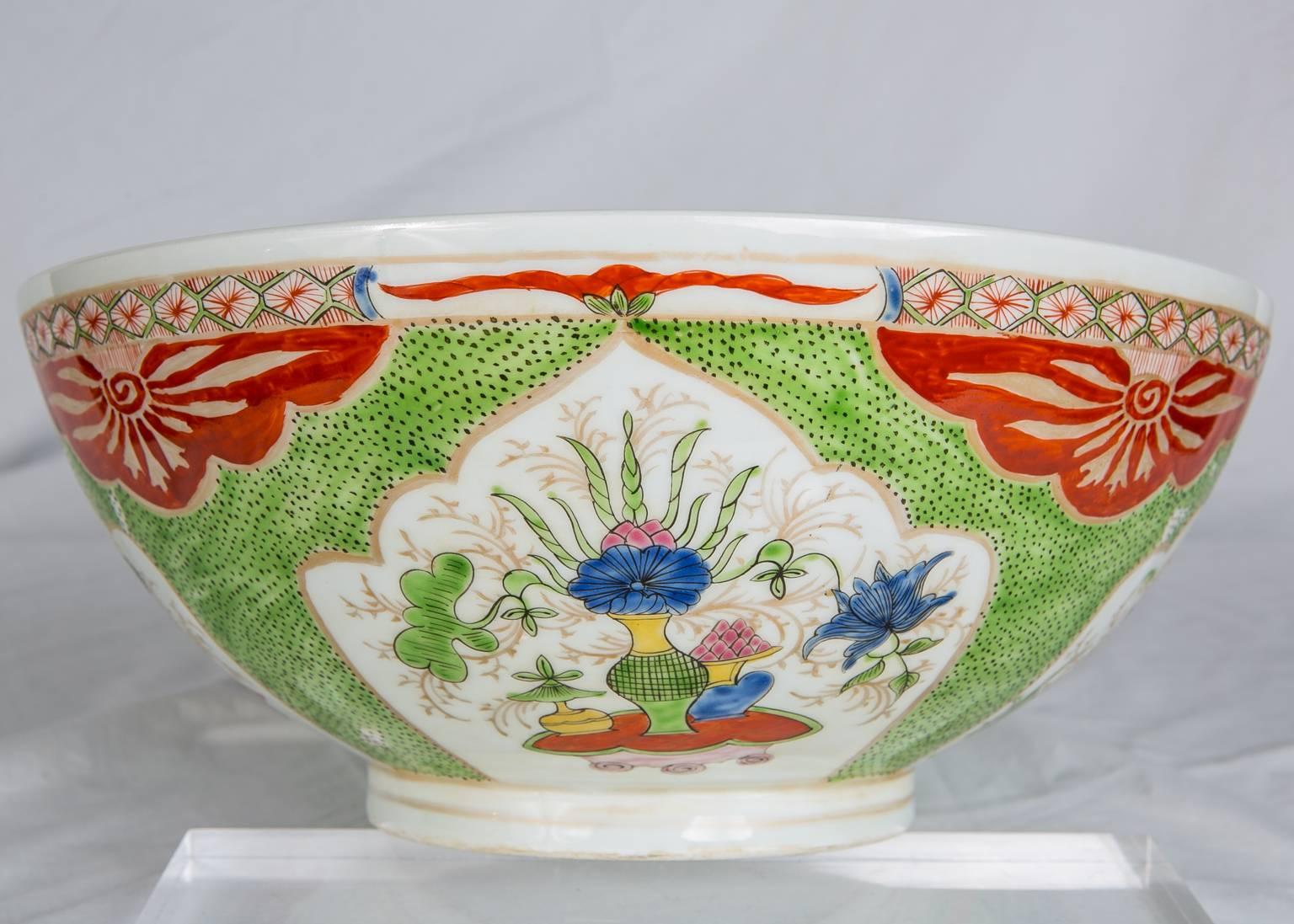 Hand-Painted Bengal Tiger Porcelain Punch Bowl