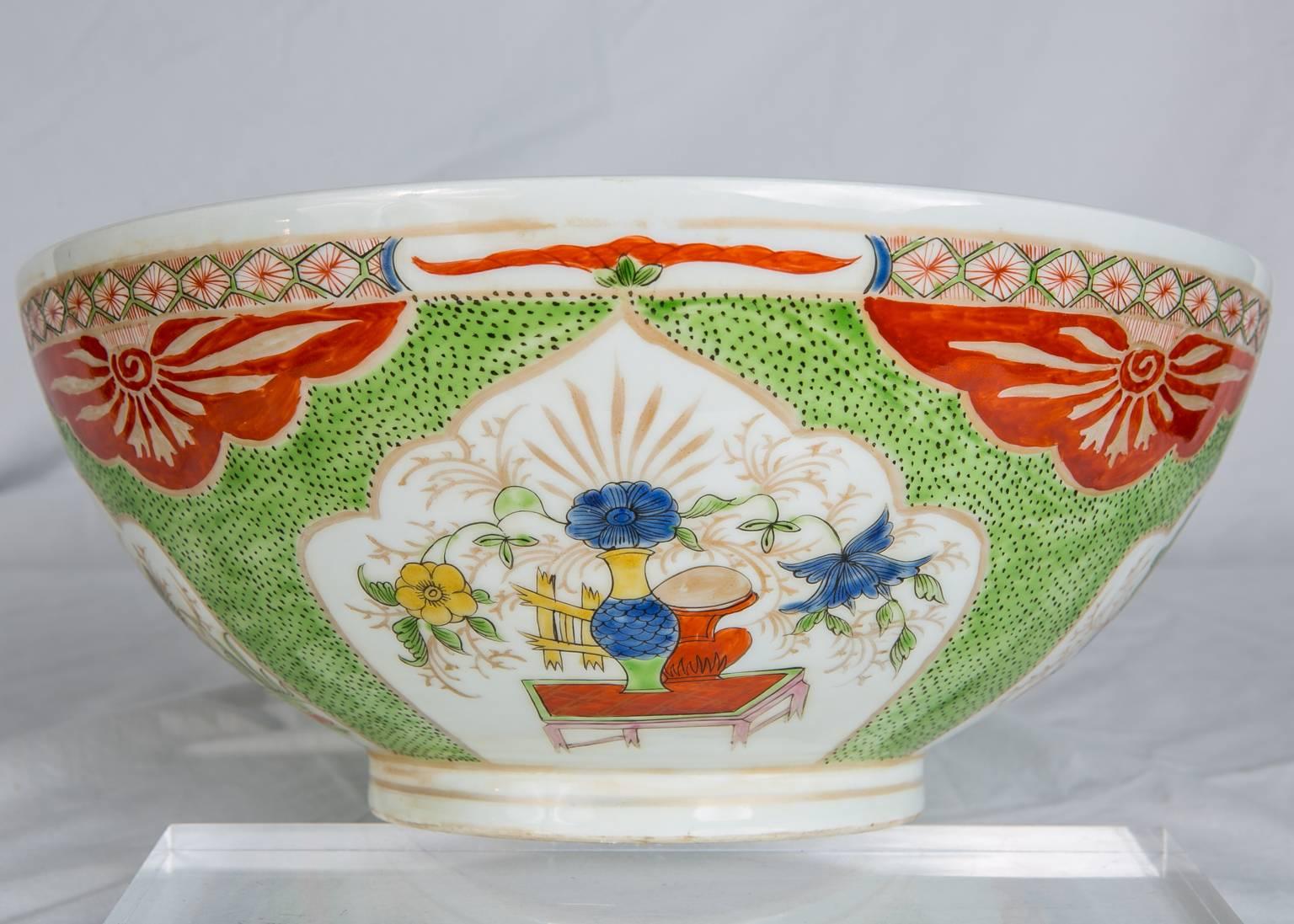 Bengal Tiger Porcelain Punch Bowl In Excellent Condition In Katonah, NY