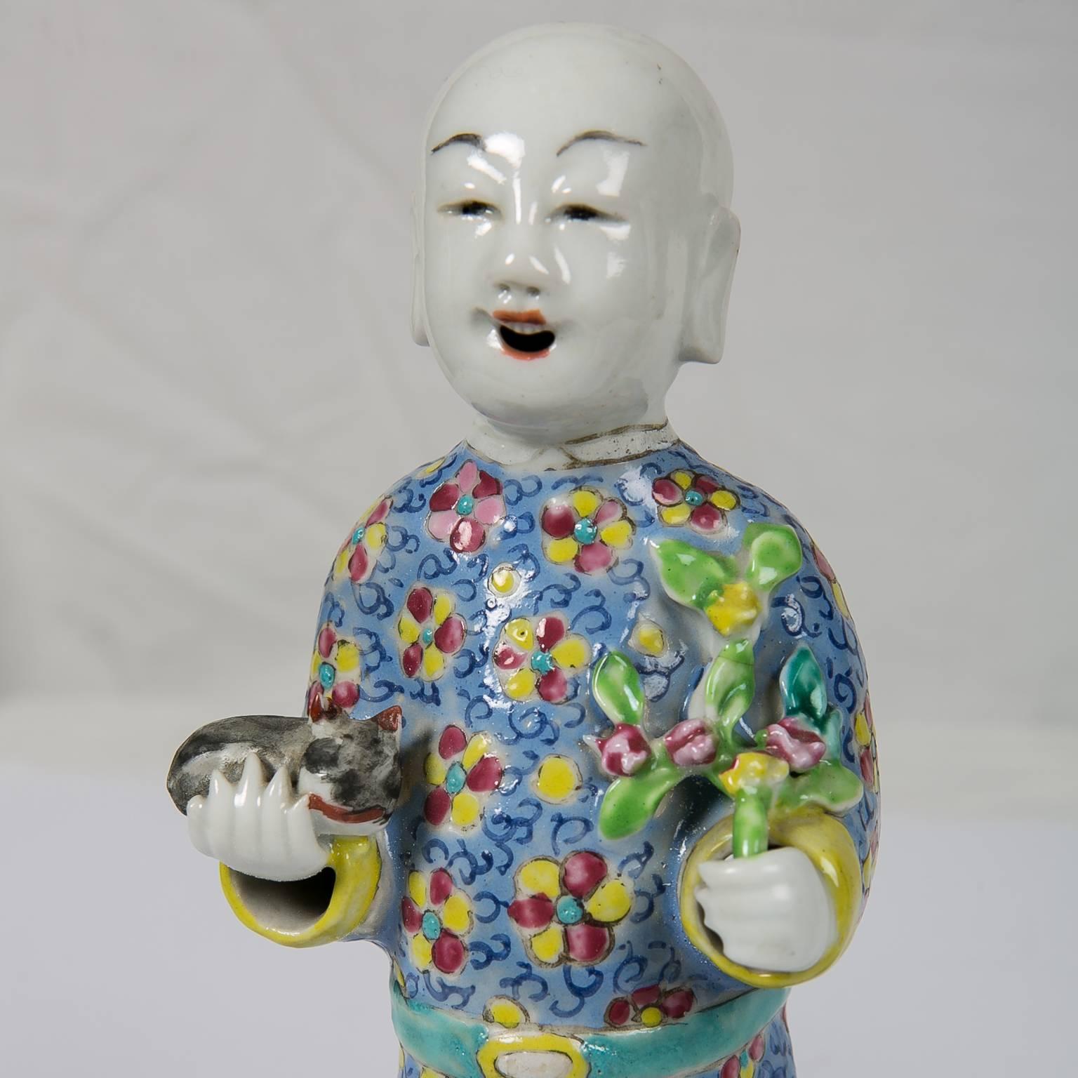 Qing Pair of Chinese Porcelain Figures of Court Ladies